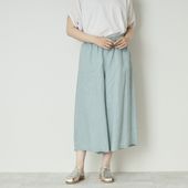 Crea delice/リネン8分丈ワイドパンツ